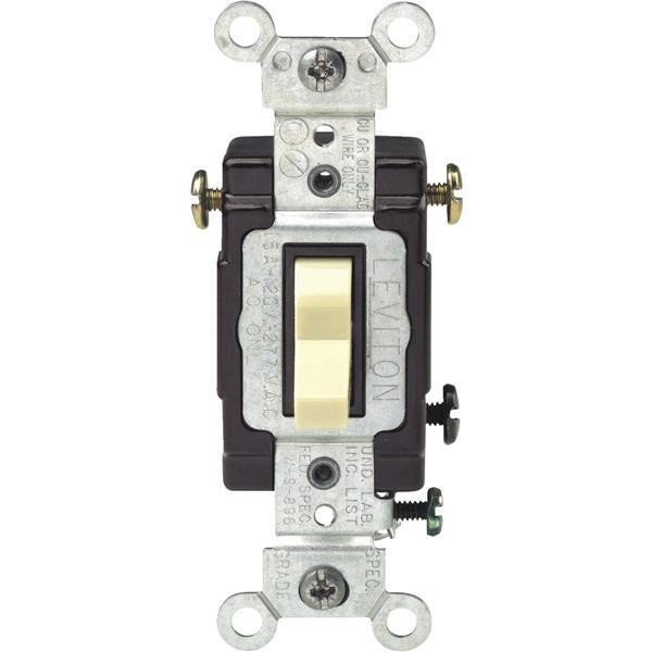 5 Pk Leviton Ivory 15A 120V Illuminated 3-Way Toggle Light Switch C21-05503-LHI