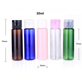 Feilguee 10Pcs 30ml Plastic Empty Squeeze Bottles with Flip Top Cap Refillable Clear Travel Bottles for Makeup Lotion Emulsion Foundation Shampoo Packing