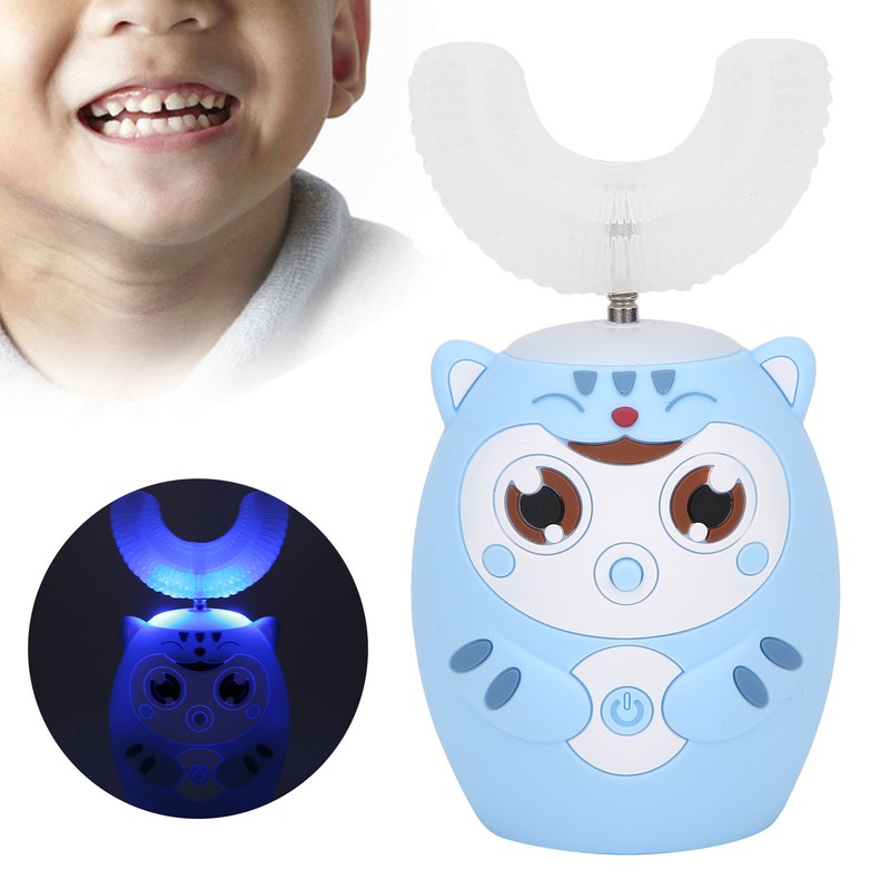 U Shaped Automatic Toothbrush Cartoon Ultrasonic Toothbrush Oral Cleaning Brush