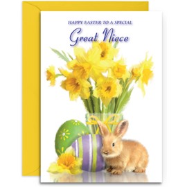 Great Niece Easter Card - Medium Sized Card (A5 Size -148mm x 210mm) with Envelope