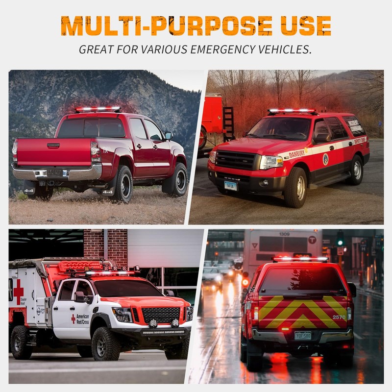 XRIDONSEN 28.4" 80 LED Roof Top Emergency Lights Red White
