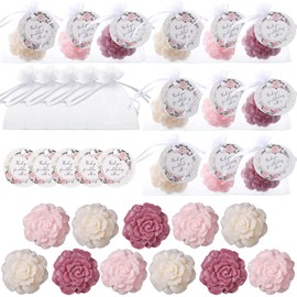 Demissle- Juego de 24 mini jabones navideños para invitados, jabón de flores, jabón de boda hecho a mano, regalo de recuerdo, decoración de flores elegante