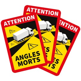 lepni.me 3 Pieces Truck Angles Morts Stickers for France | Extra Strong Adhesion and UV Protection | Attention Warning Sign | Vehicle Blind Spot Sticker (3PCS TRUCK)