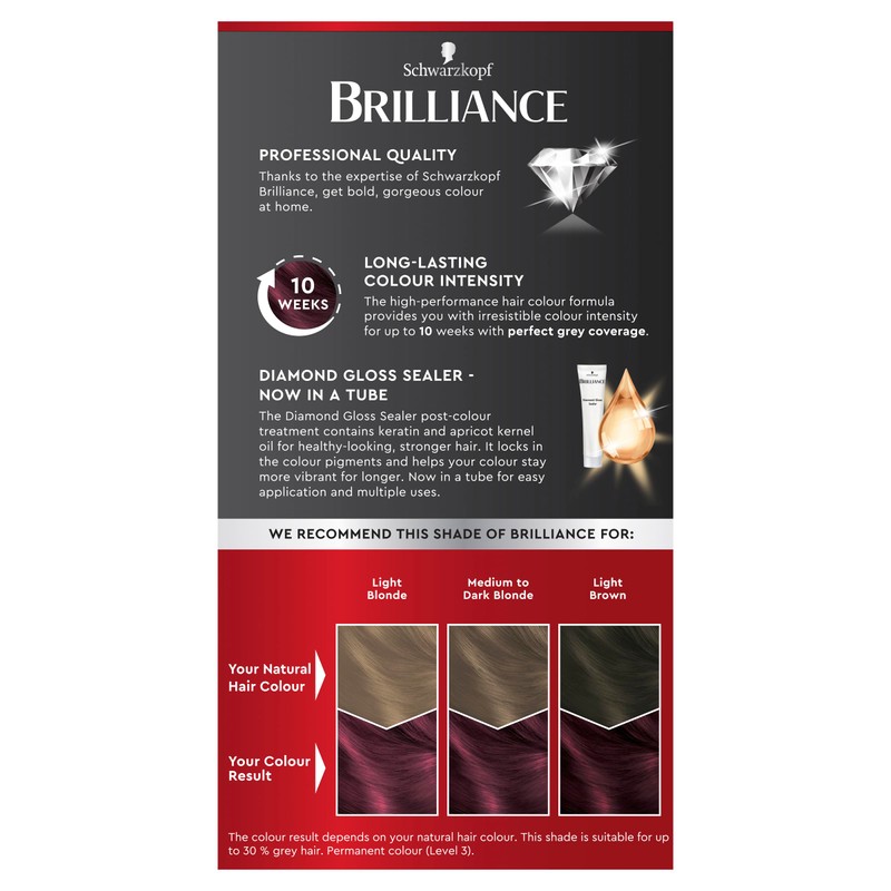 Schwarzkopf Brilliance, Permanent Hair Colour, 05 Dark Ruby
