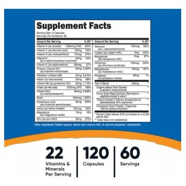 Multivitaminico Para Hombres Con 22 Nutritientes 120 Caps Sabor Sin sabor