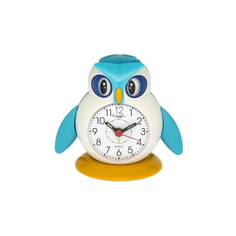 Eichmüller Children's Alarm Clock Owl Blue Analogue Alarm Clock with