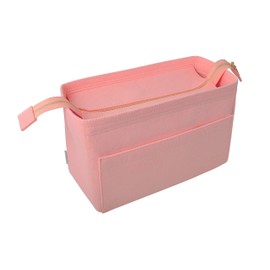 Vercord Felt Zipper Handbag Tote Purse Duffel Backpack Organizer Insert Pale Pink Medium