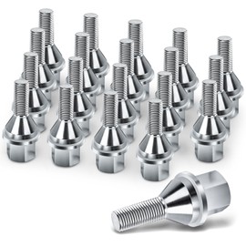 611-005 20pcs M12*1.25 Chrome Wheel Lug Bolts,25mm Thread Length 19mm Hex 2.4 inch Length for 14-23 Jeep Cherokee, 18-23 Compass, 15-23 Renegade, 15-17 Chrysler 200, 13-16 Dodge Dart 6511051AA