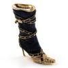 Dark Blue Stiletto High Boot Pin Brooch