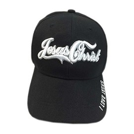 Aesthetinc 3D Embroidery Christian Bible Verse Man of Faith Jesus Christ Church Religious Cap Hat Visor (Jesus Cola Print) Black
