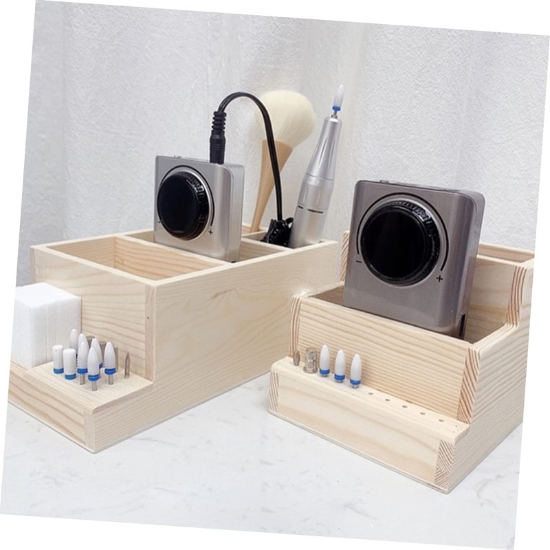 BIUDECO Nail Tool Storage Box Double Makeup Organizer for Desk