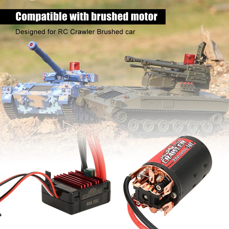 SURPASS 5-Slot 550 0.57 Wire 16T Brushed Motor +BCD80A ESC