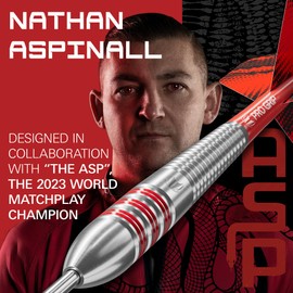 Target Darts Nathan Aspinall Brass Steel Tip Dart Set, 22G | Fixed Point Darts, Pro Grip Shafts, No.2 Pro Ultra Dart Flights, Storage Wallet Case & Extra Professional Accessories