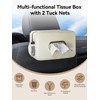 Multi-Functional Car Tissue Holder with ‌2 Storage Nets, Upgraded PU