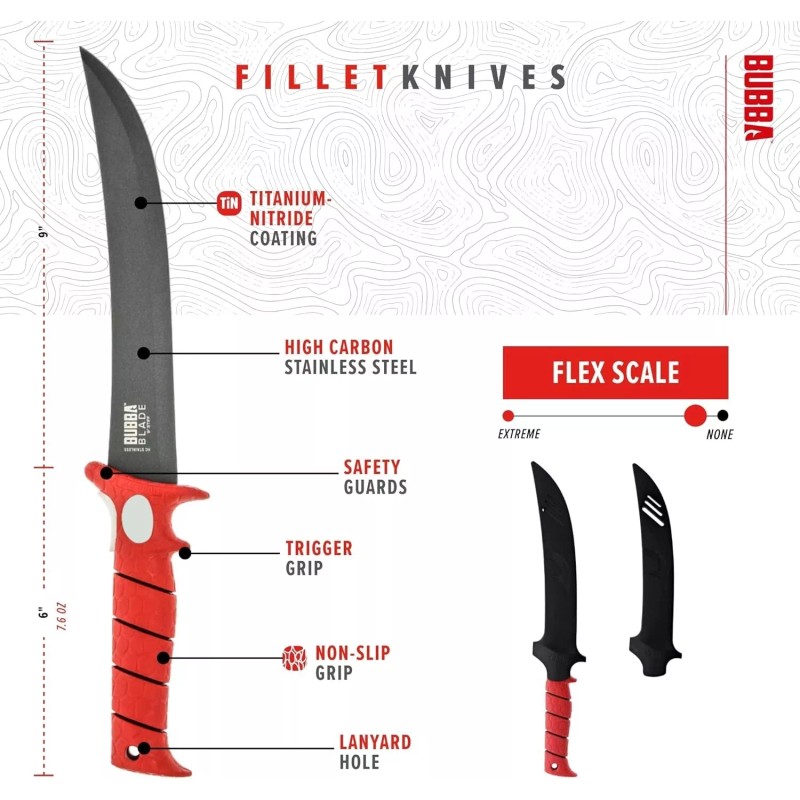 Bubba *1-Pack* Bubba 9" Stiff Blade Fillet Knife Stainless Steel