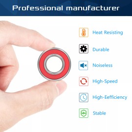 Sunluway 10 Pack 6004-2RS C3 Premium Double Rubber Seal Bearing 20x42x12mm,Pre Lubricated