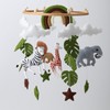 Zoo Animal Felt Baby Crib Mobile Lion Elephant Hand Made