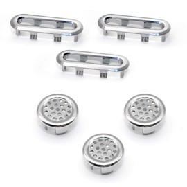 LERANXIN Pack of 6 Sink Overflow Covers, Overflow Sink, ABS Plastic, Electroplating Process, Square Design, Sink Overflow Ring, Suitable for Bathroom Sink, Pool