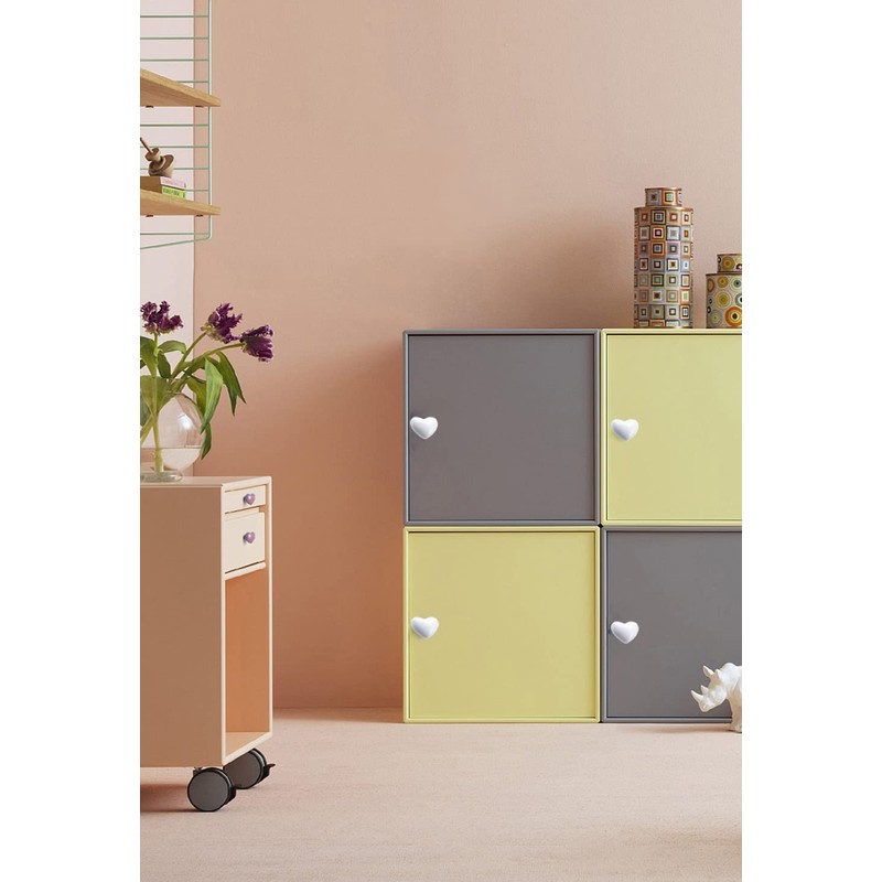 HUAMULAN 15PCS Glossy Ceramic Knobs Heart Shape Cabinet Dresser Pulls