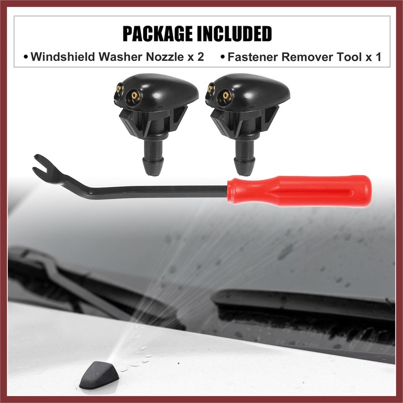 HEROFFIX 3pcs Front Windshield Wiper Washer Nozzle Spray Jet Kit