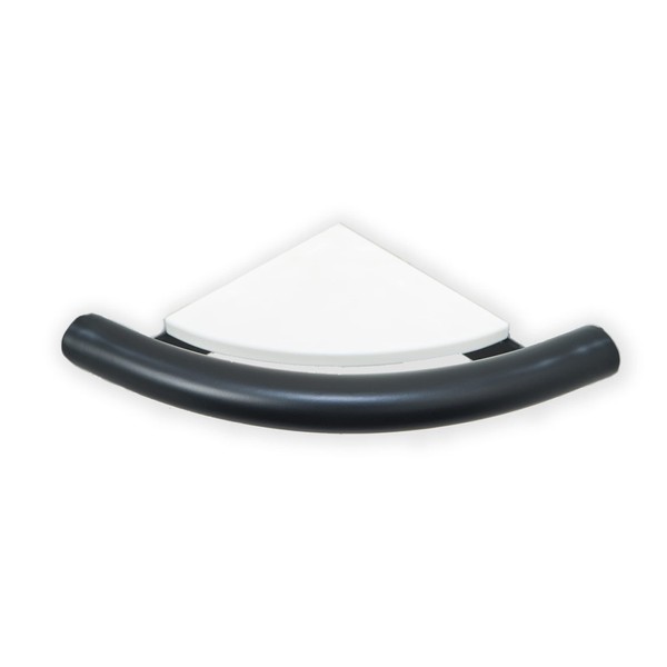 ADA Corner Shelf Grab Bar for Bathtub Shower Home Safety/304 Stainless Steel/Matte Black/ 9.5" x 9"