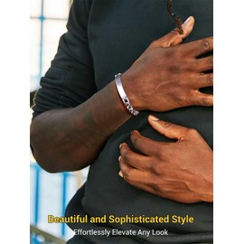 PROSTEEL Stainless Steel Bracelets For Men Engravable ID Name Bracelet for Him Husband