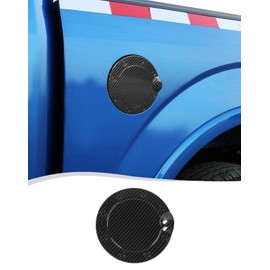 Gas Tank Cap Cover Fuel Door Trim Compatible with Ford F150 Accessories 2015-2020, Carbon Fiber