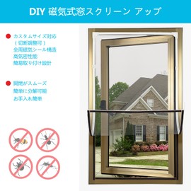 DIY Adjustable Size Magnetic Screen Door Kit (White Frame + Gray Fiber Mesh) Easy and Quick Installation 31.9 x 24.0 inches (81 x 61 cm)
