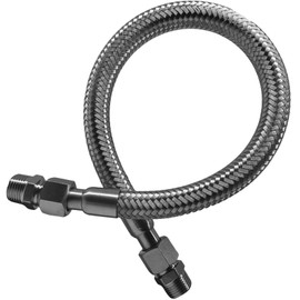 Industrial Grade Compressor Jumper Hose, 1/2" NPT Male x 20"Length with 750°F, 1/2, 450 PSI Rotate Male Connectors Both Sides Fittings Rotate Freely Flexible Whole Body Stainless Steel Metal Hose