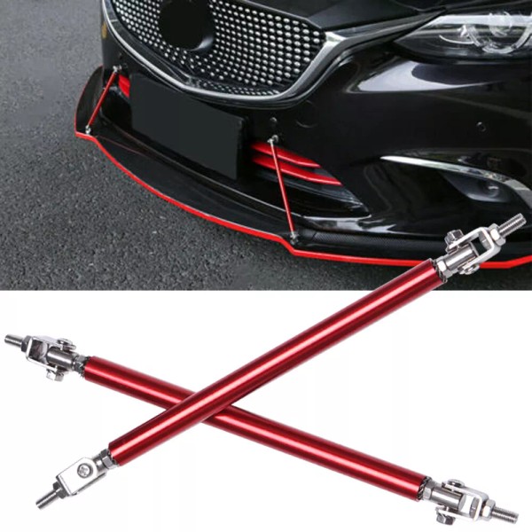 GOODFITMENT Red Adjustable Front Bumper Lip Splitter Strut Rod Tie