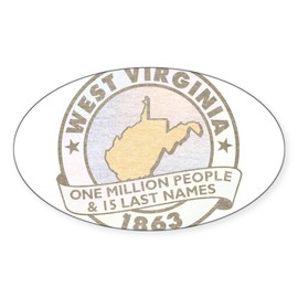CafePress Faded West Virginia Sticker Oval Car Bumper Sticker