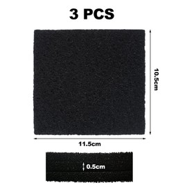 Pack of 3 Activated Carbon Filter Cat Litter Tray, 10.5 x 11.5 x 0.5 cm Cat Litter Tray Filter, Carbon Filter Cat Litter Tray, for Closed Cat Litter Tray, Odour Neutraliser, Replacement Filter