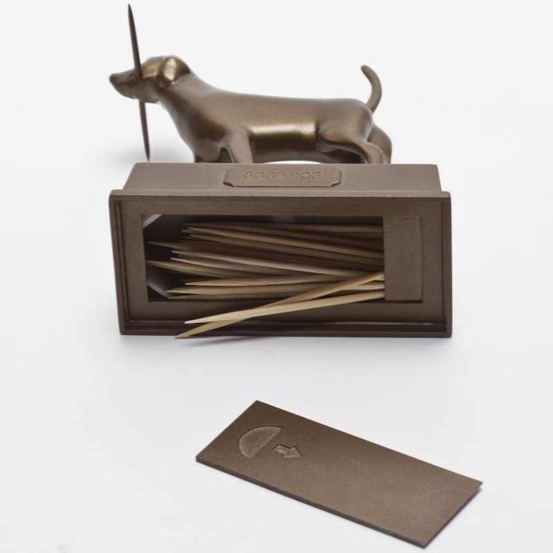 AD272 - Good Dog - Bronze Plastic Toothpick Dispenser by