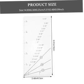 SEWACC 1 Set Sewing Ruler Precision Seam Measuring Gauge for DIY Patchwork and Quilting Transparent Ruler for Accurate Seam and Hemlines