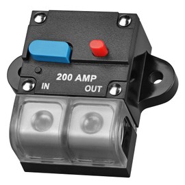 Snlazp 200 Amp Circuit Breaker Resettable Circuit Breaker Manual Reset Switch Button for RVs Trolling Boat Marine Truck Vehicles Stereo Audio Electronic Battery Solar System, 12V-24VDC (200A)