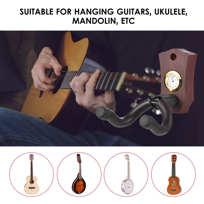 2-in-1 Guitar Wall Mount with Hygrometer Humidity Meter Guitar Wall