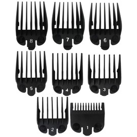 Vicue New 8-Pack 8 Length Professional Hair Clipper Guide Combs, Replacement Guards Set for All Full-Size W*ahl Clippers/Trimmers(Black)