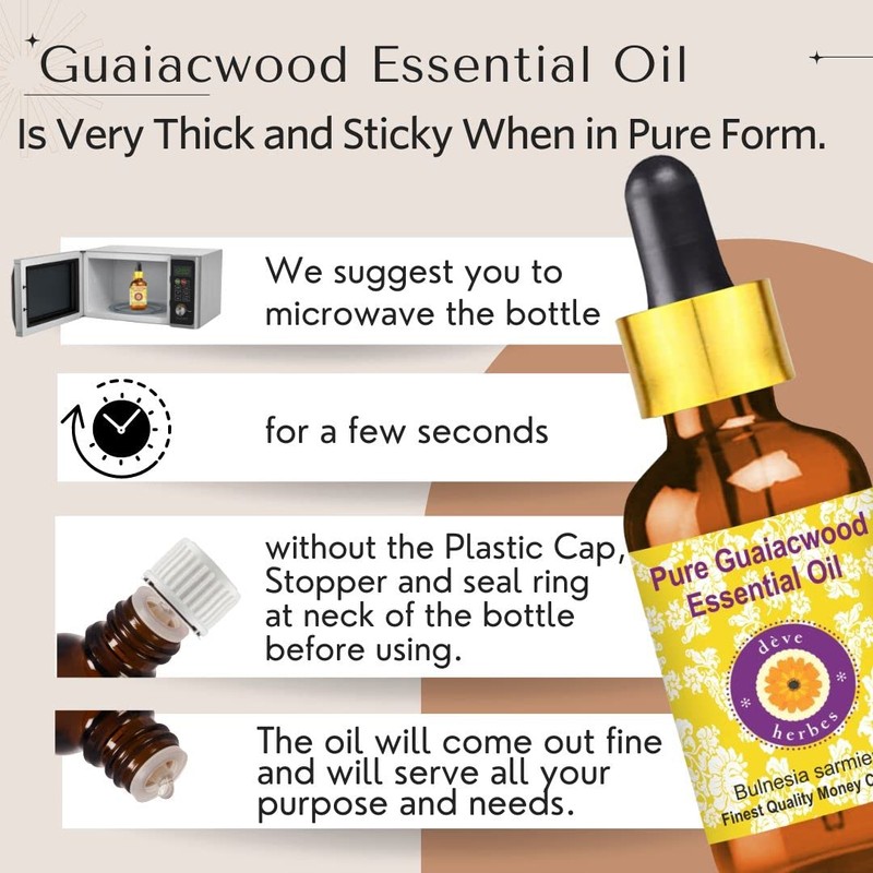 Deve Herbes Pure Guaiacwood Essential Oil (Bulnesia sarmientoi) 100% Natural