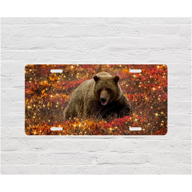 Vanity Aluminum Front License Plate (Bear Sparkles)