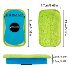 2 Packs Chalkboard Eraser - Washable Reusable Microfiber Eraser Cleaning Chalk/Markers/Duster Tool in Home Classroom Office Attached 2 Pcs Microfiber Cloth WP03