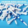 CHAMPKEY Premium Wood Golf Tees - Golf Wood Tees with