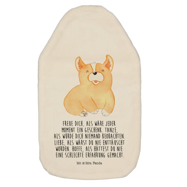 Mr. & Mrs. Panda Corgie Hot Water Bottle - Gift, Dog Owner, Hot Water Bottle with Cover, Heat Pad, Welsh Corgie Pembroke, Pet, Dog Motif, Dog Love, Grain Cushion, British, Dog Breed, Dog