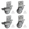 L-Shaped Casters Set of 4, L-Shaped Plate with Brake, 1.5