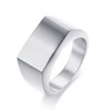 MYNENEY Stainless Steel Square Shape Signet Style Classical Simple Plain