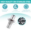 5/8" Hose Barb Thru-Bulk Bulkhead Fitting,304 Stainless Steel Straight Hex