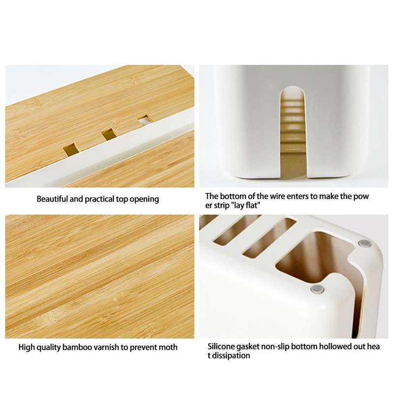Cable Management Box Cord Organizer Box Hides Power Strips Behind