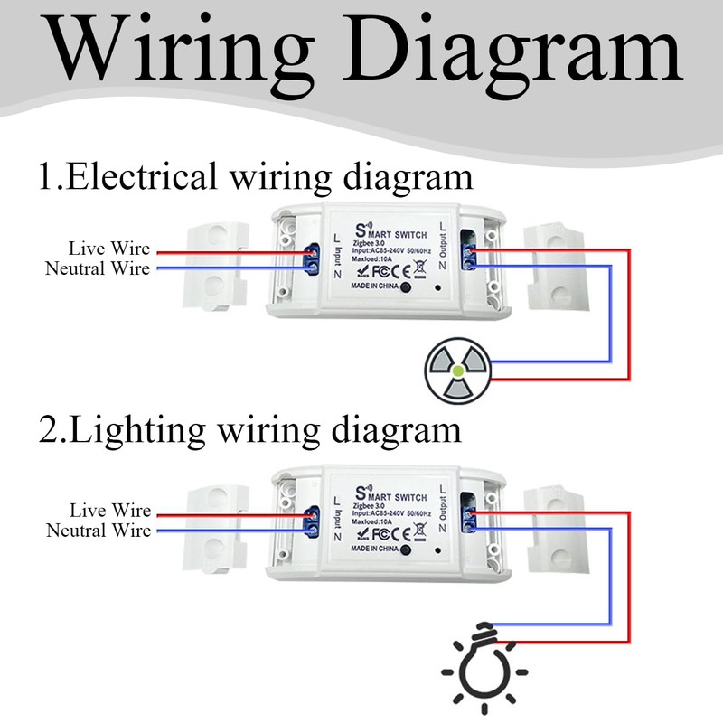 10A Smart WiFi Wireless Light Switch,Wi-Fi Light Switch Compatible with