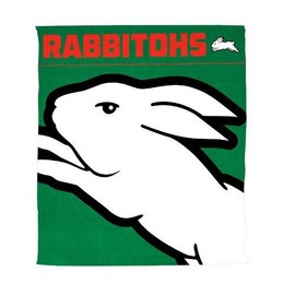 NRL Rabbitohs Throw Rug, one Size, Green/White, 1, Piece