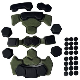Tactical Helmet Pads Inserts, Universal Airsoft Outdoor Internal Replacement Memory Foam Pad Protective Helmet Padding kit Compatible for Fast/Mich/ACH/USMC/PASGT/EX (4G Greenn)
