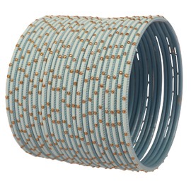 Touchstone "Colorful Bangle Collection" Indian Bollywood Exclusive Golden Glaze Arctit Blue Color Designer Jewelry Special Large Size Bangle Bracelets. Set of 24 For Women.